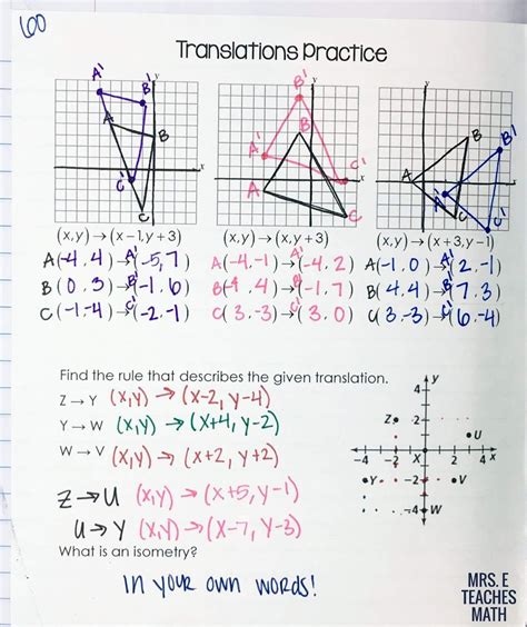 3 Rotations Worksheet 8th Grade | FabTemplatez